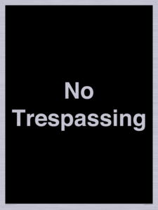 No Trespassing
